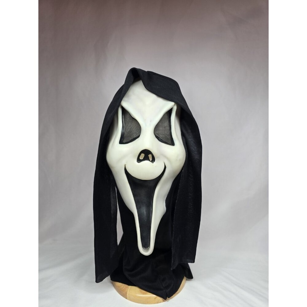 Vtg 90's Scream Mask Ghostface Fun World Div Chin Stamp Happy Glow In The Dark
